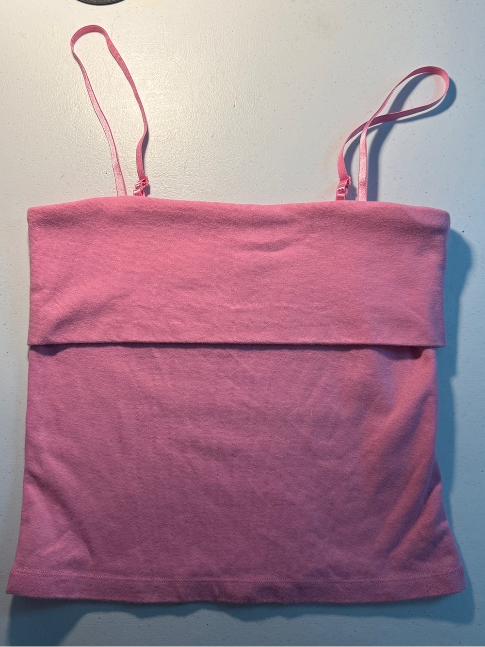 One Step Ahead Pink Fold-Over Tank Top